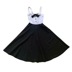 Stop Staring Black and White Midi Dress